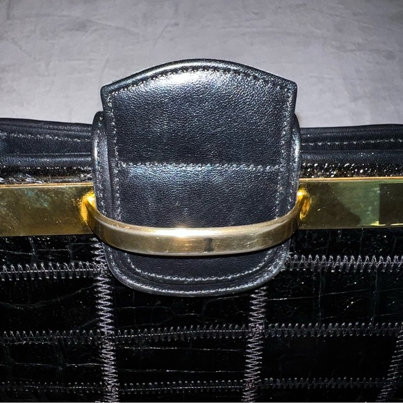 Bol-Perdix Black Crocodile Bag - Picture 9 of 15